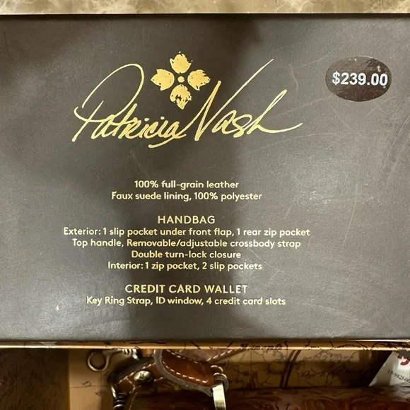 Patricia Nash box set Tooled Claire Satchel and Gela CC Case Florence New in box - Picture 3 of 16